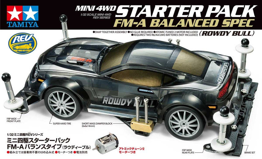 18710/01-Mini4WD-Jr Starter Pack Fm-A Balanced-Rowdy Bull (Fm-A Chassis)