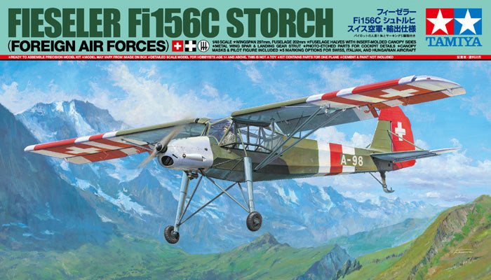 25158-AirCrafts-1/48 Fieseler Fi156C Storch Swiss Air Force