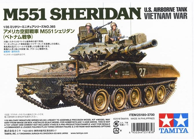 25185-Tanks-1/35 US Airborne Tank M551 Sheridan Vietnam War (Limited edition)