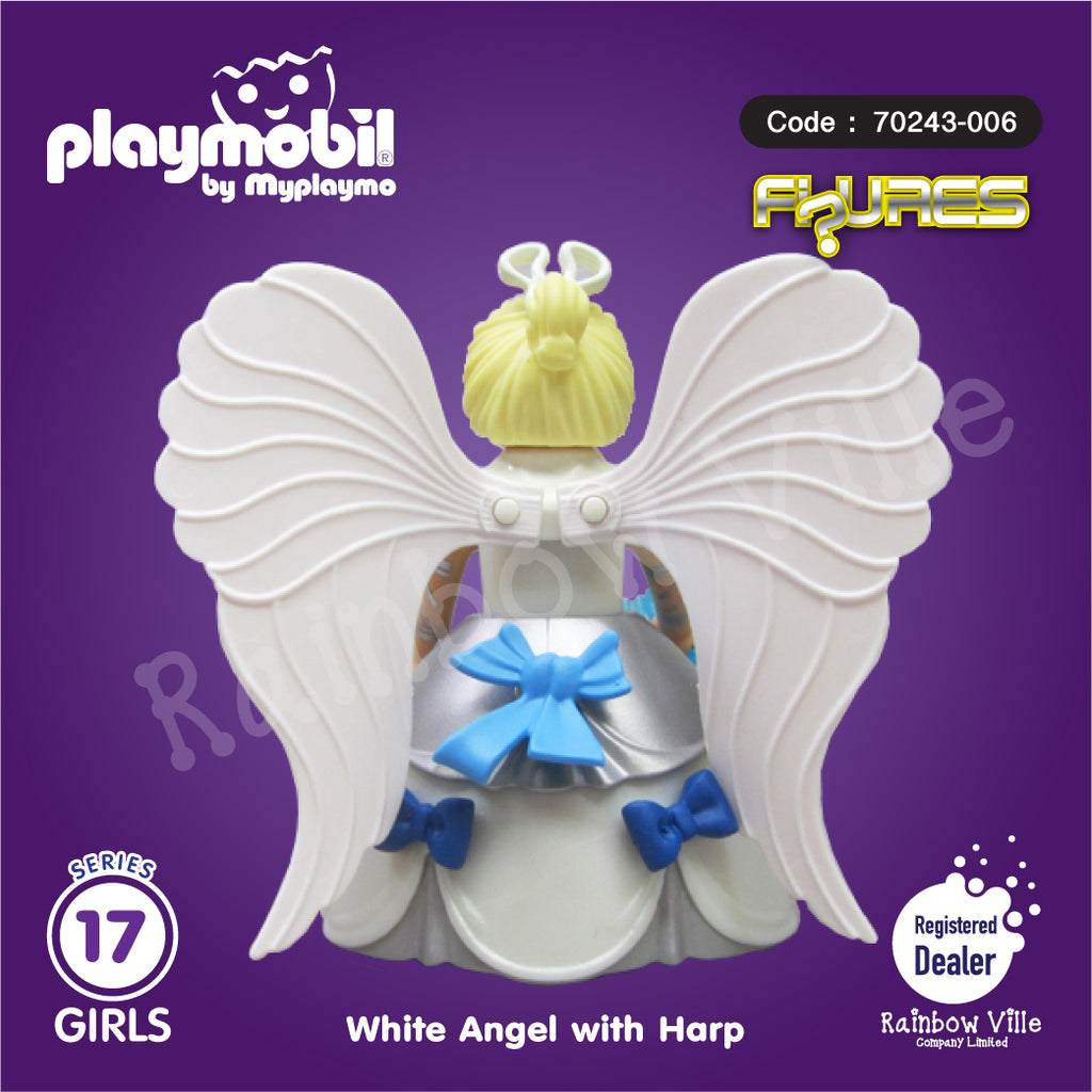 70243-006 Figures Series 17-Girls-White Angel with Harp