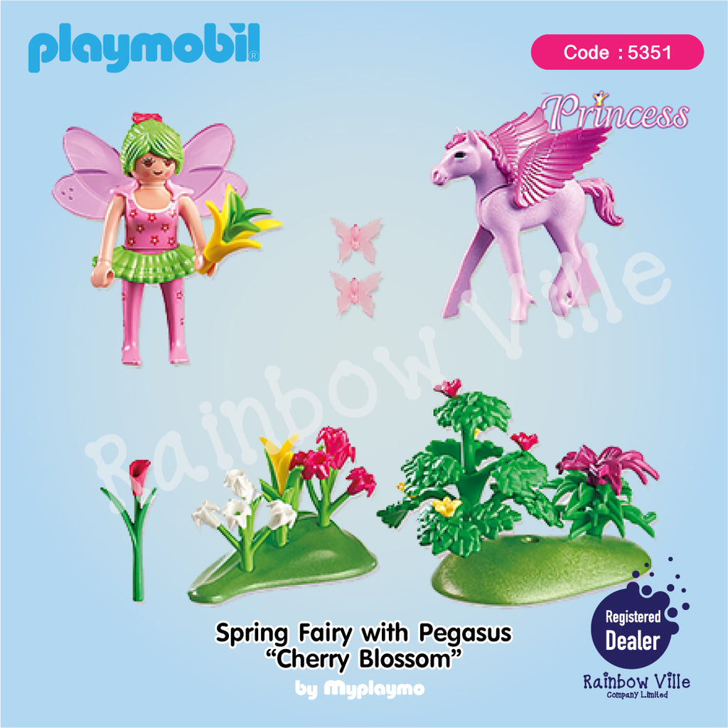 5351-Fairies-Spring Fairy with Pegasus 'Cherry Blossom'