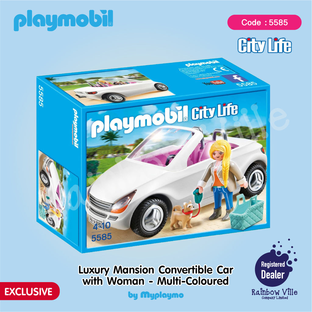 5585-City Life-Luxury Mansion Convertible Car with Woman (Exclusive)