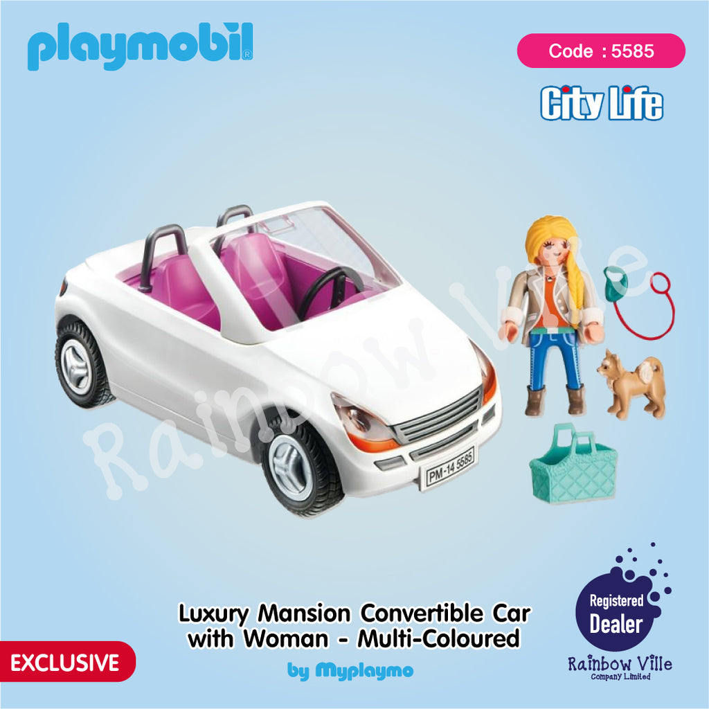 5585-City Life-Luxury Mansion Convertible Car with Woman (Exclusive)