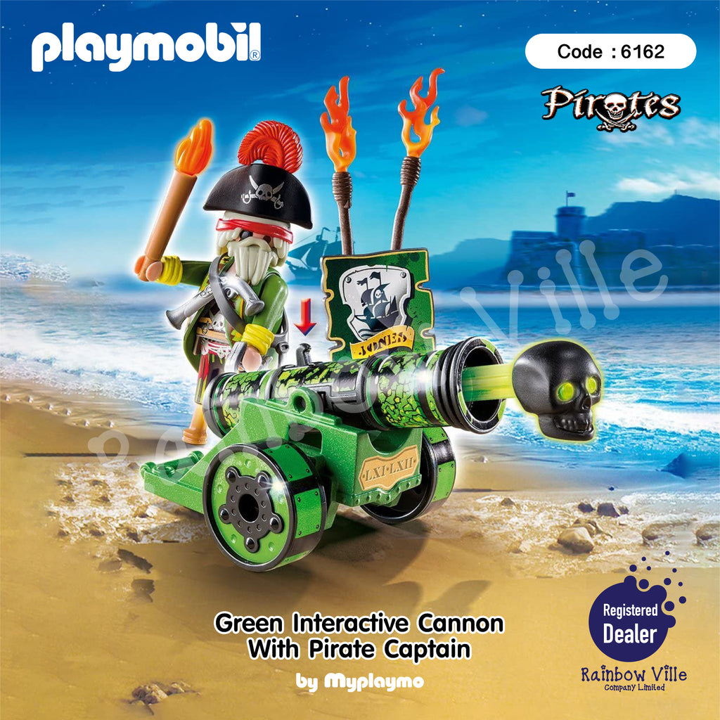 6162-Pirates-Green Interactive Cannon with Pirate Captain