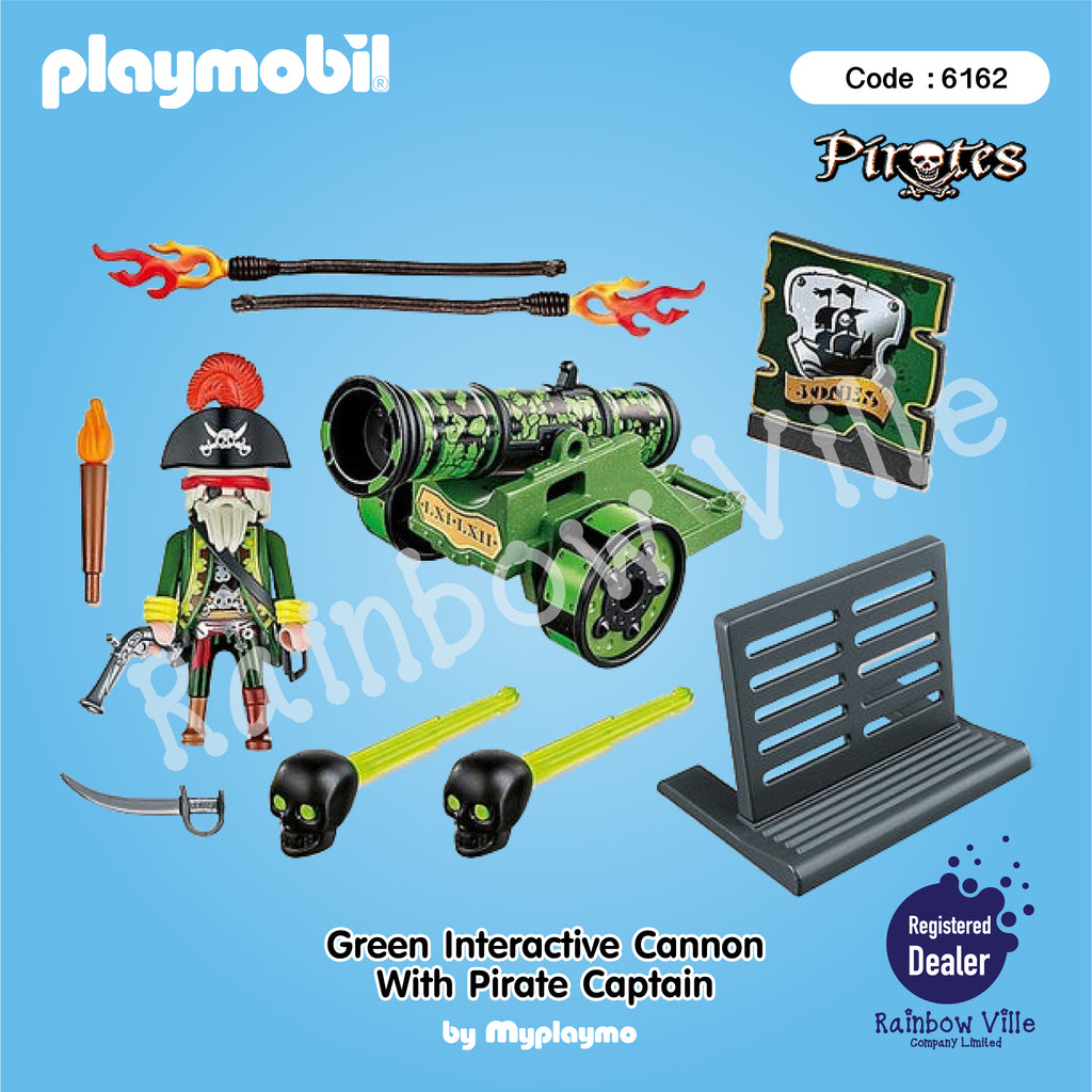 6162-Pirates-Green Interactive Cannon with Pirate Captain