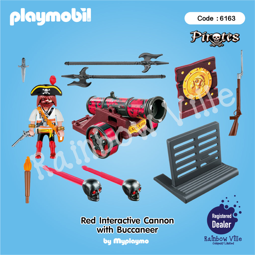 6163-Pirates-Red Interactive Cannon with Buccaneer