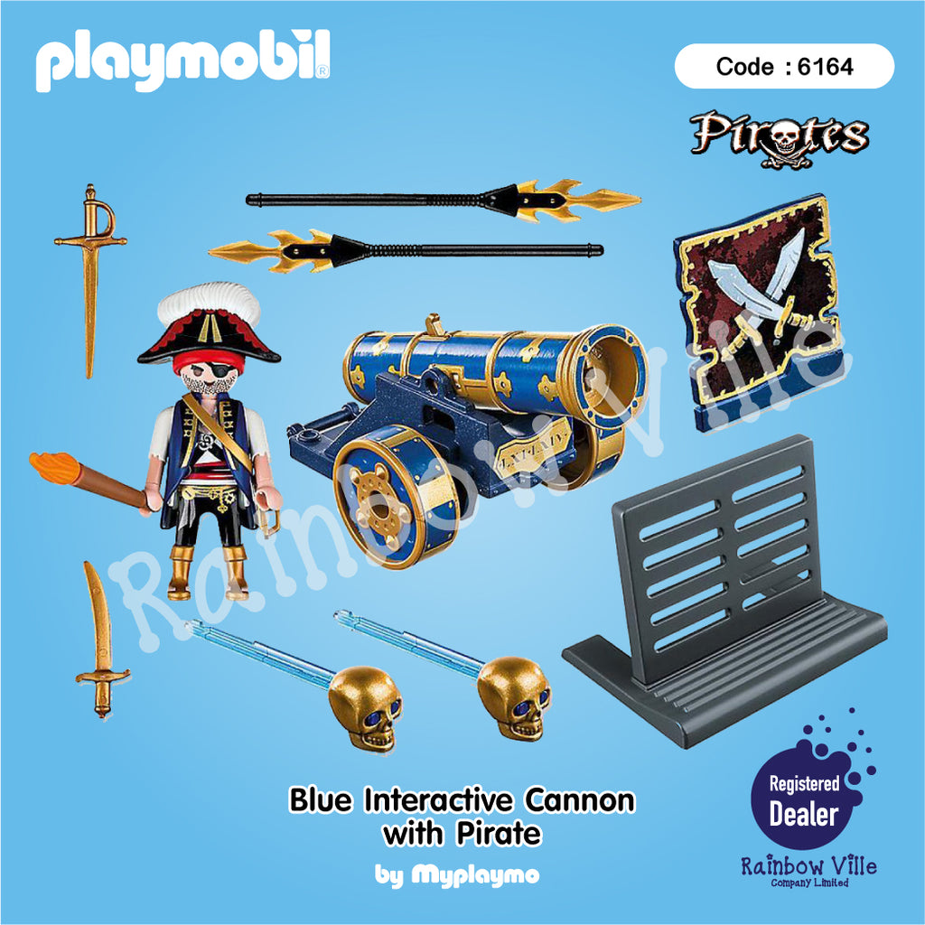 6164-Pirates-Blue Interactive Cannon with Pirate