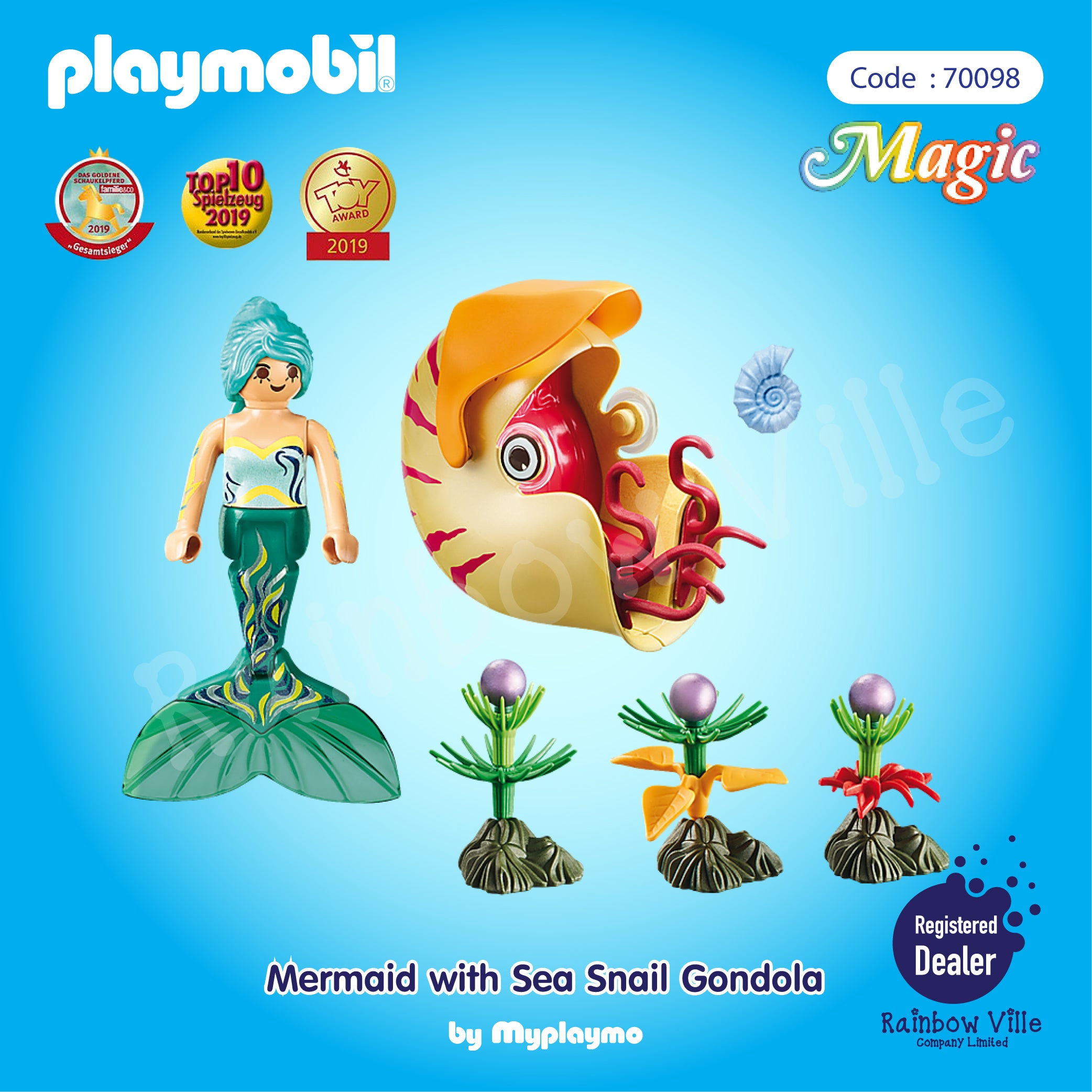 PLAYMOBIL Mermaid with Sea Snail Gondola 