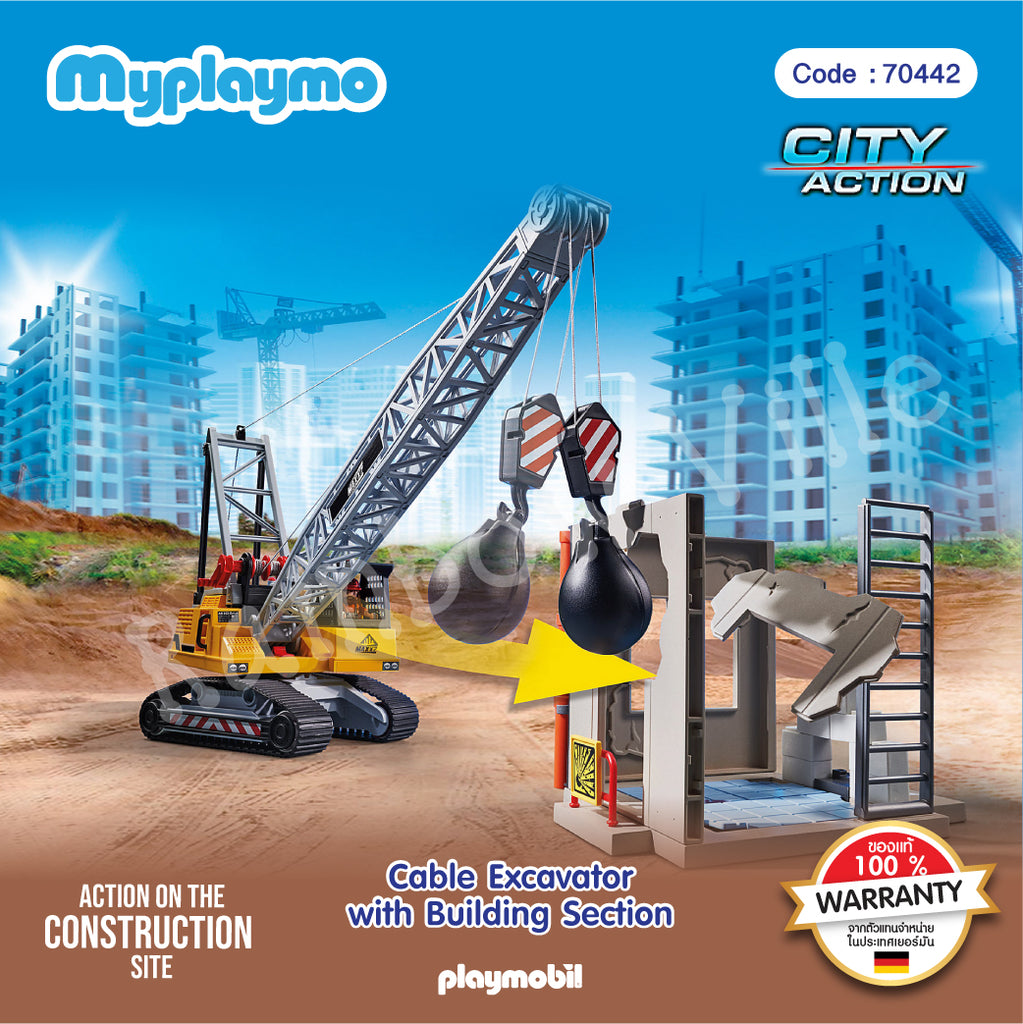 70442-City Action-Cable Excavator with Building Section
