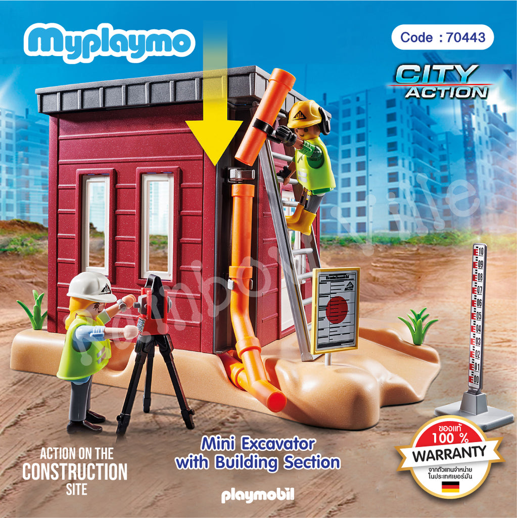 70443-City Action-Construction Mini Excavator With Building Section