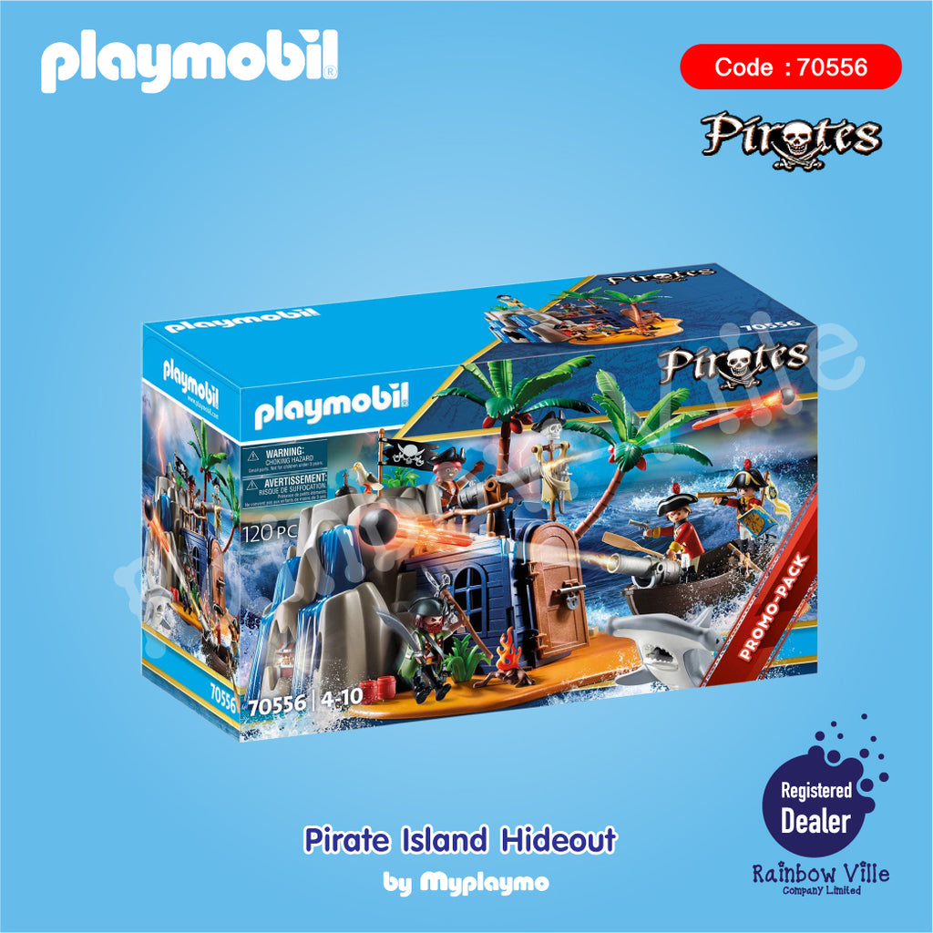 70556-Pirate-Pirate Island with Treasure Hiding Place and Floating Boat