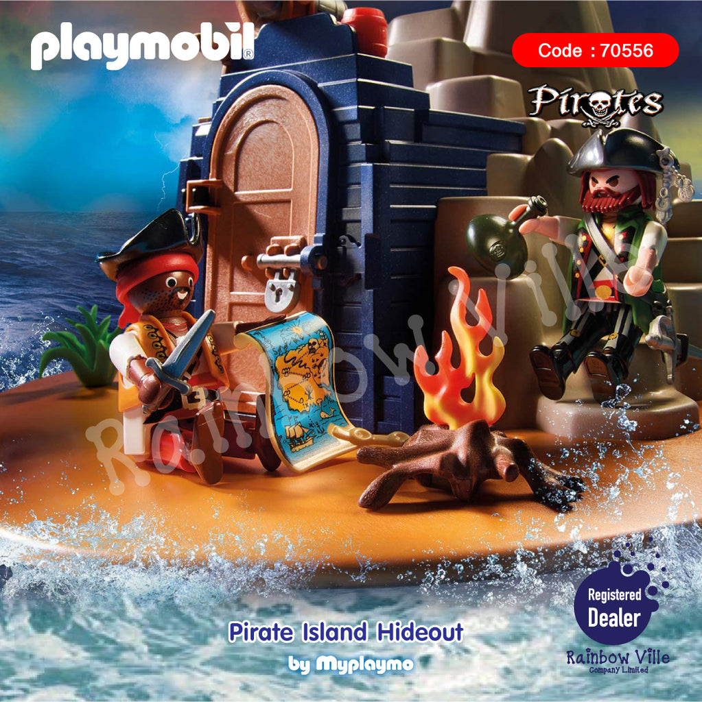 70556-Pirate-Pirate Island with Treasure Hiding Place and Floating Boat