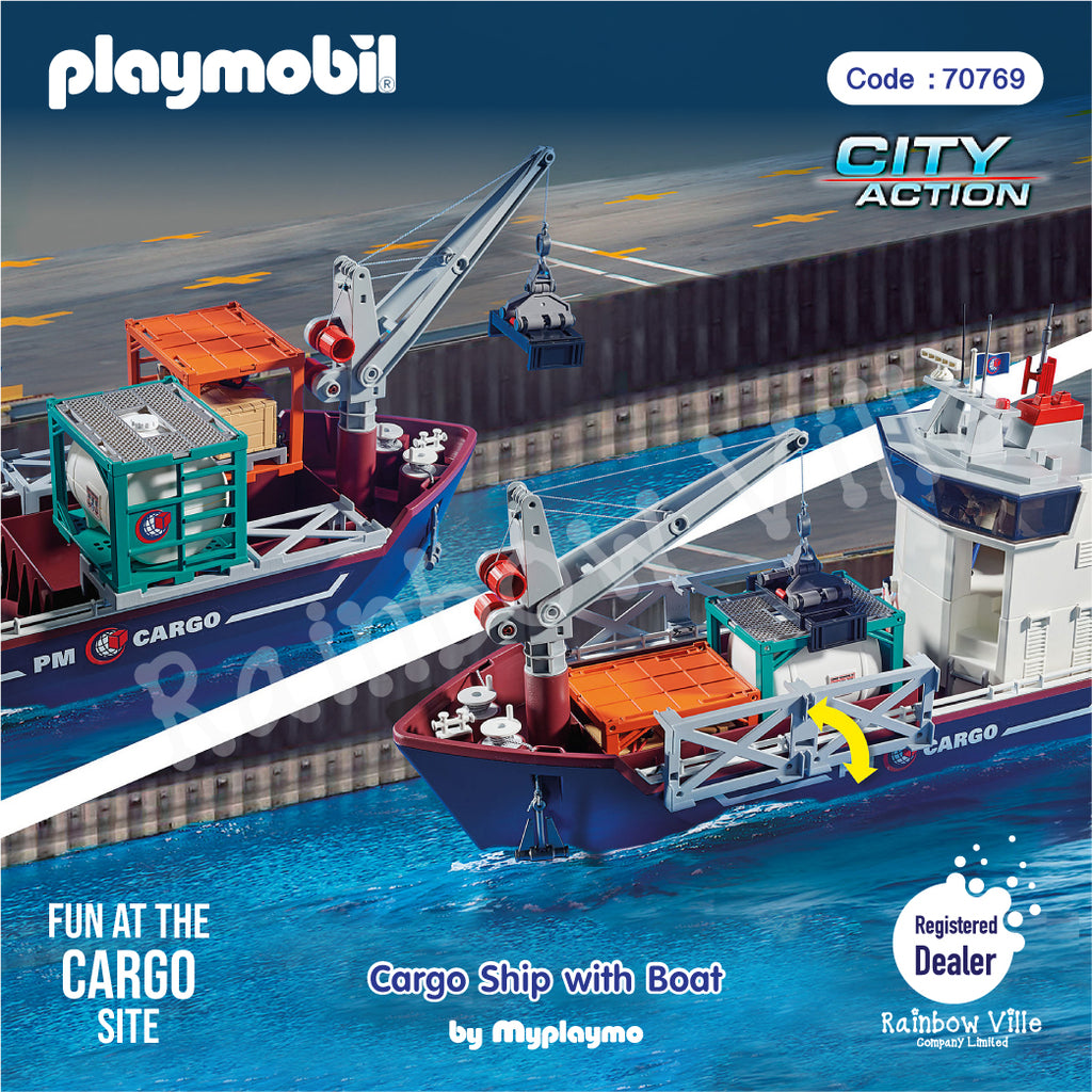70769-City Action-Cargo Ship with Boat