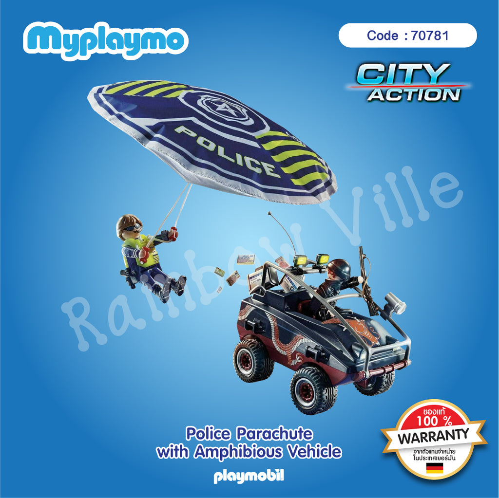70781-City Action-Police Parachute with Amphibious Vehicle