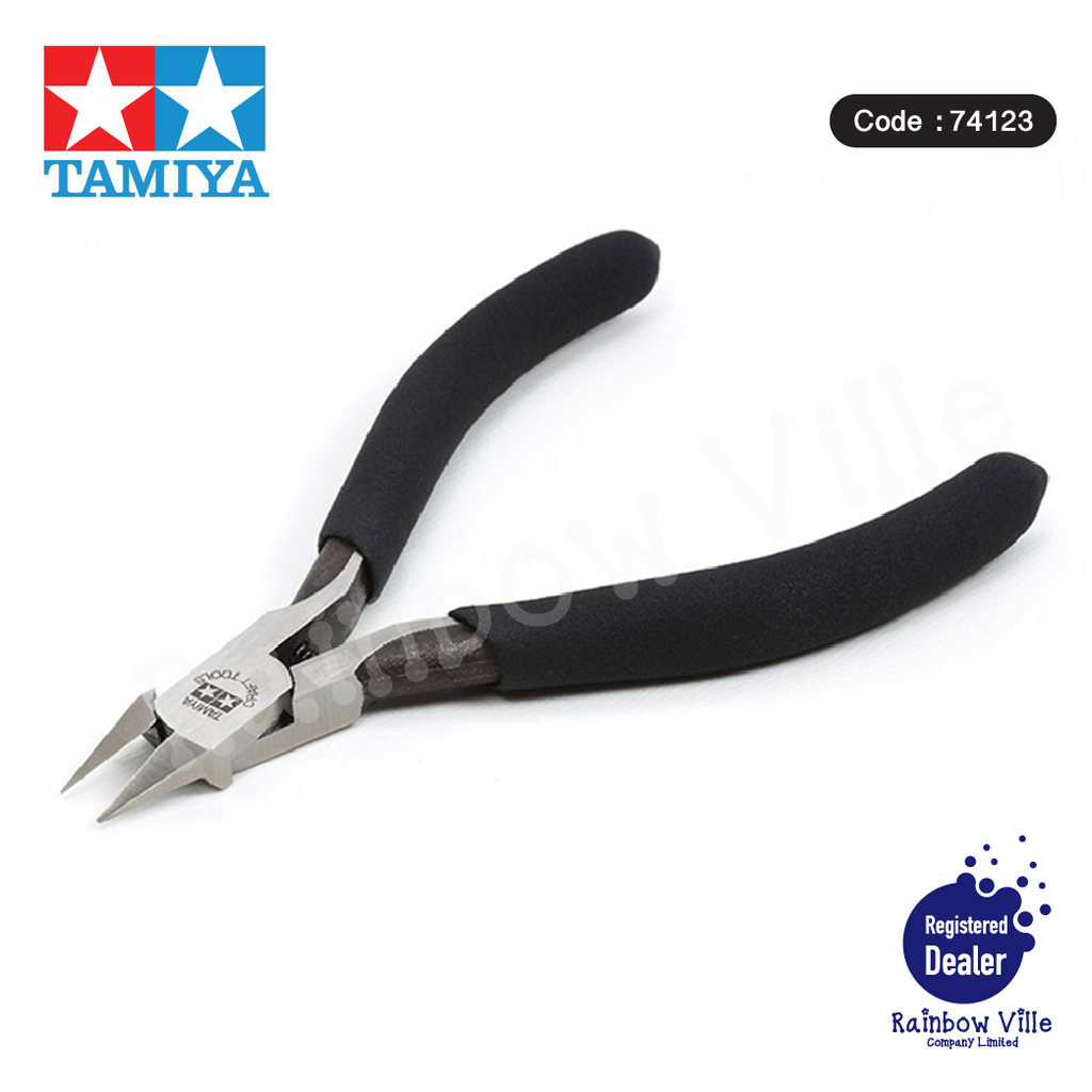 Tamiya's Tools-Sharp Pointed Side Cutter for Plastic (Slim Jaw) #74123