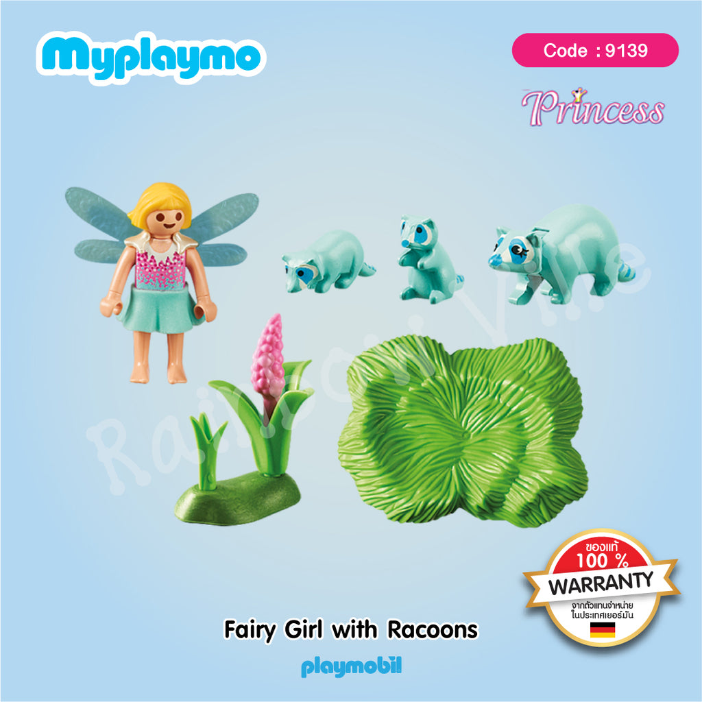 9139-Fairy-Collectable Fairy Girl with Racoons