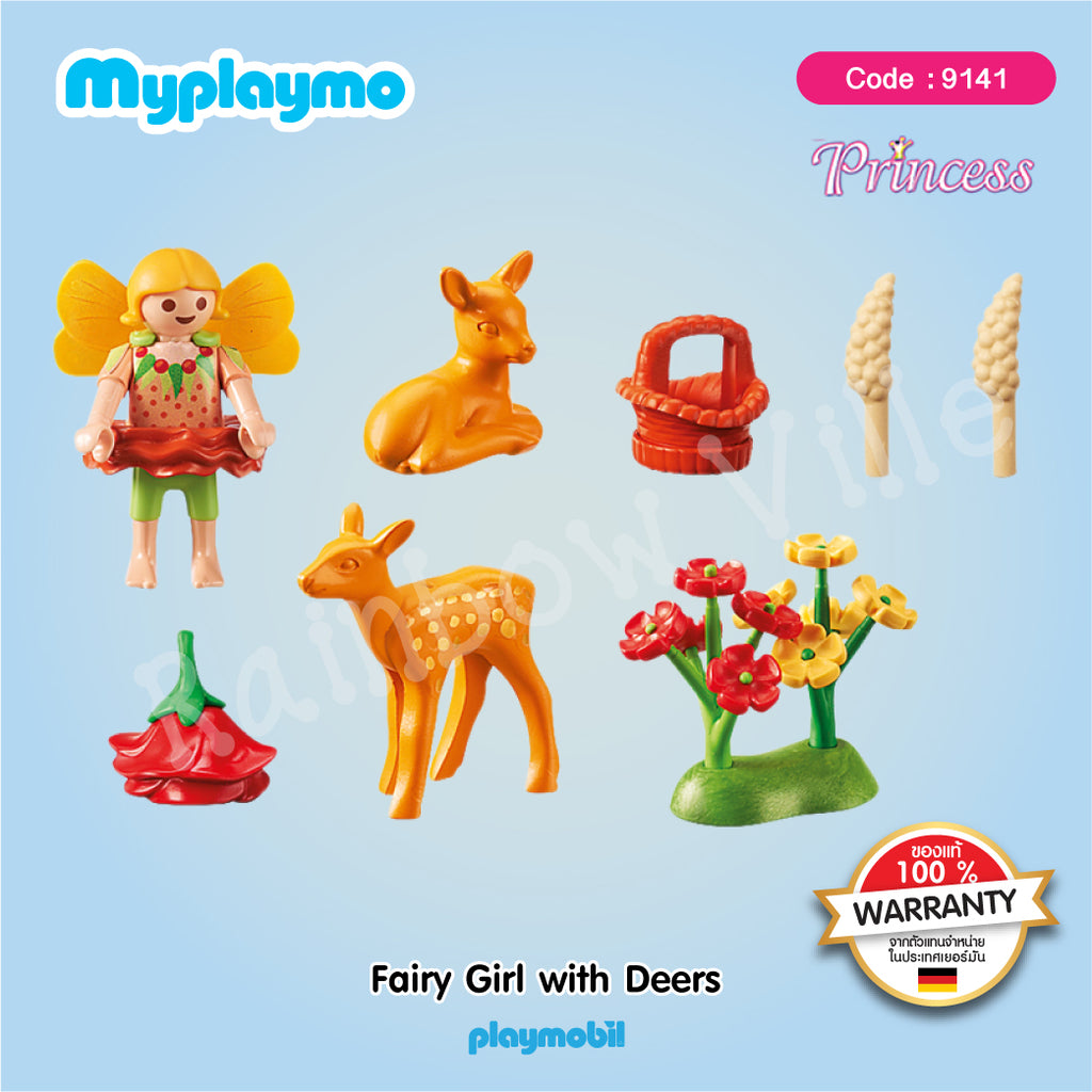 9141-Fairy-Collectable Fairy Girl with Deer and Fawn