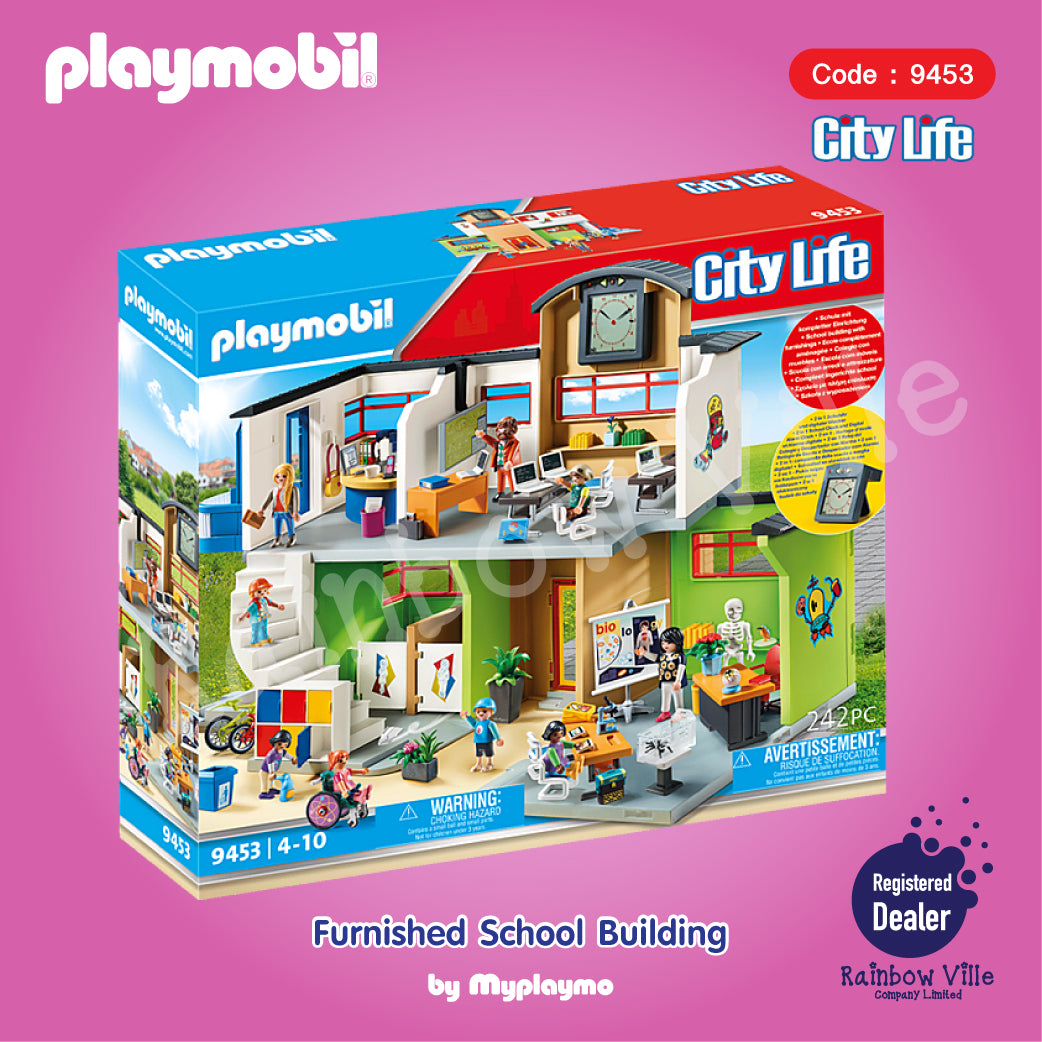  Playmobil Furnished School Building, Multicolor