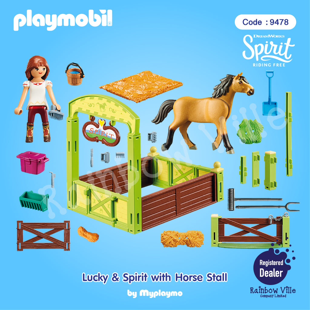 9478-Spirits-Lucky & Spirit With Horse Stall
