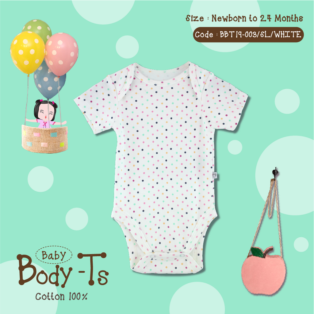 Baby Body-T's (Short Sleeves-Pokadots)-003